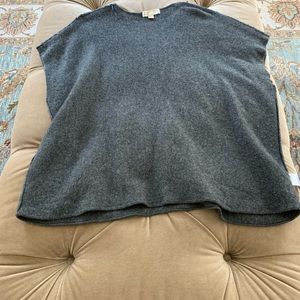 100% cashmere grey poncho sweater